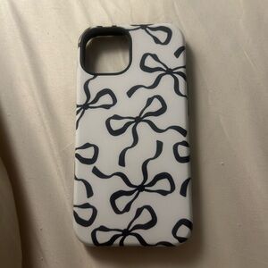 White and Black Bow Pattern Phone Case